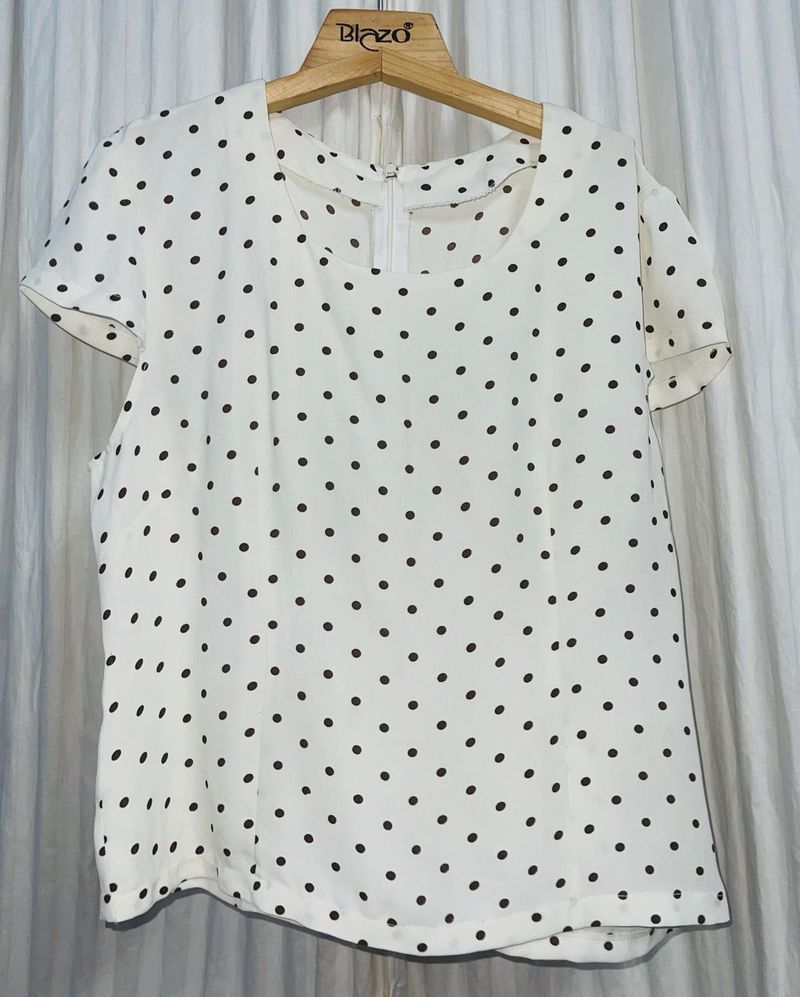 Women&#39;s Summer Dot Print Casual Top