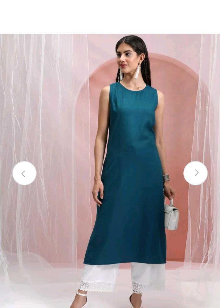 Vishudh Teal Blue Straight Kurta