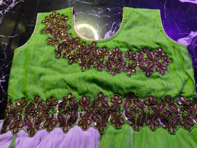 Green Embroidered Dress💚