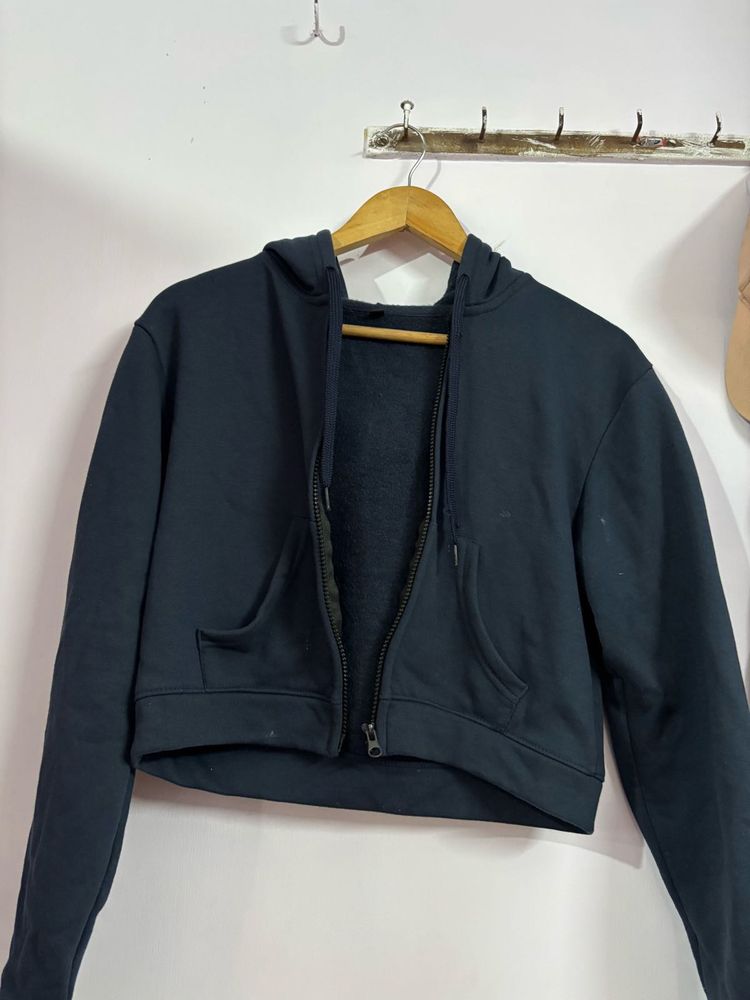 Navy Hoodie with Zipper