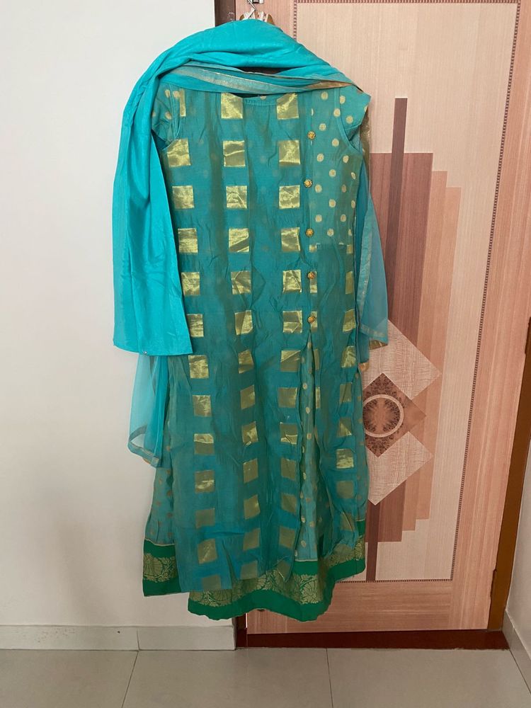 Teal &amp; Gold Salwar Suit