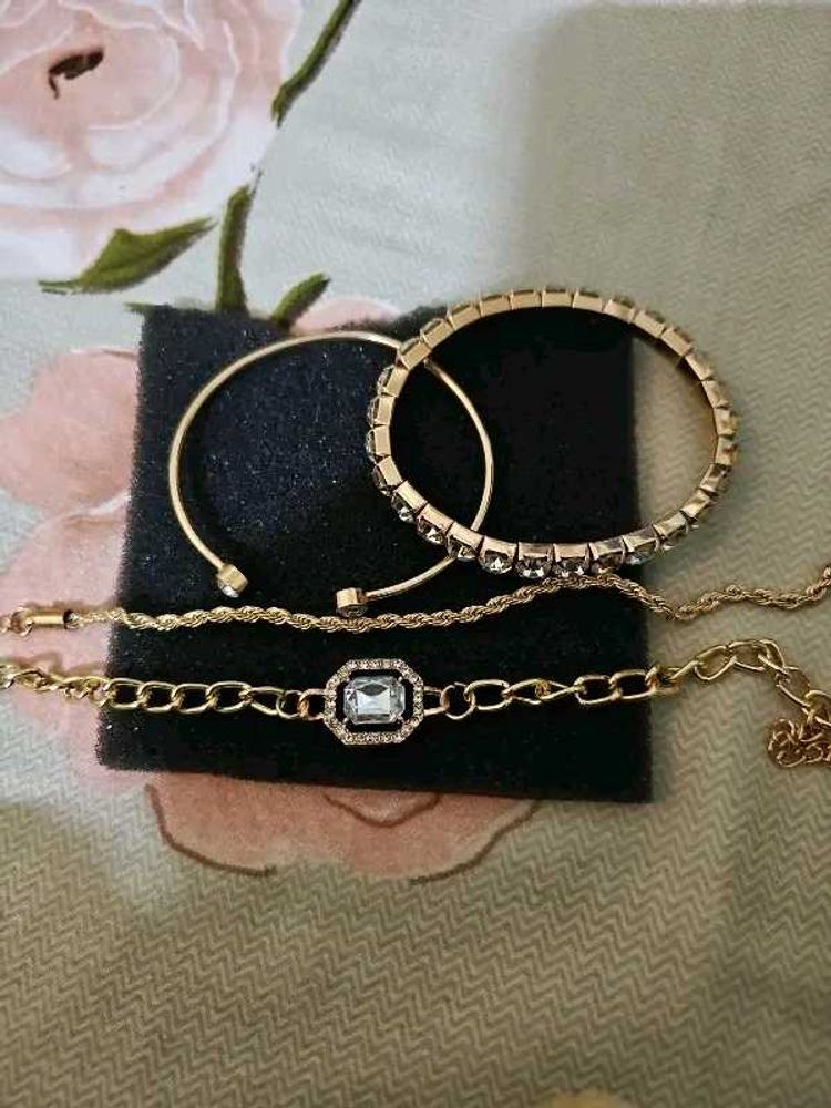 Gold Tone Bracelet Set