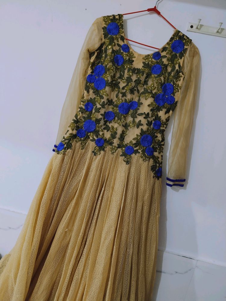 Beautiful Floral Gown With Matching Dupatta