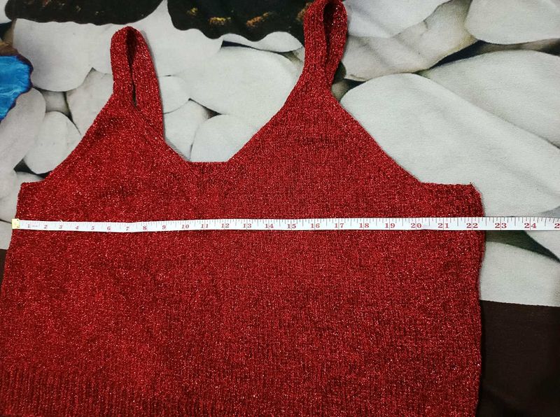 Red Knit Tank Top