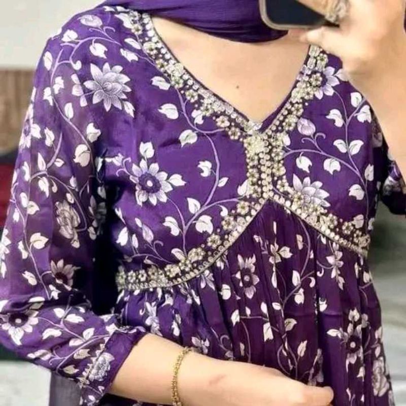 Manyavar Mohe Alia Purple Aliya Cut Kurti