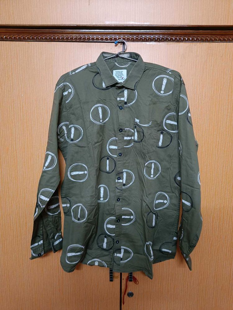 Olive Green Casual Shirt