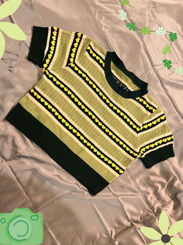 cute heart print crop top