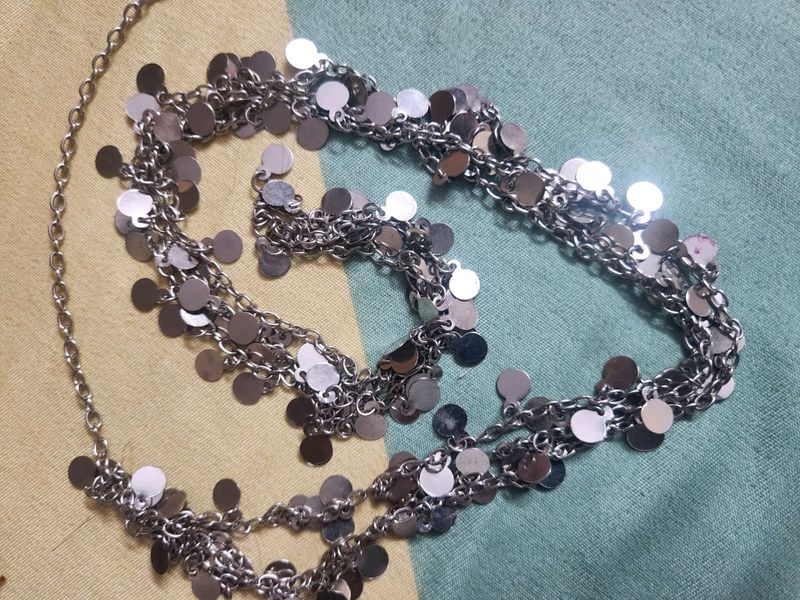 Silver Disc Layered Chain