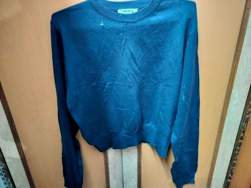 Blue Cropped Sweater
