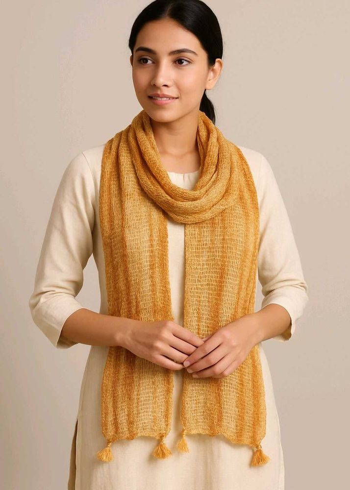 Silky Yellow Dupatta (Woman)