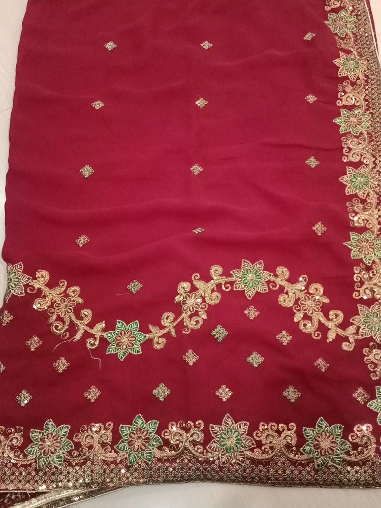 Chamkili Saree New With Stich Blouse