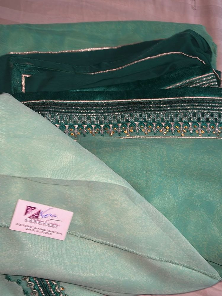 Sea Green Suit Material Unstitched
