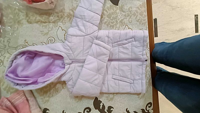 Girls Purple Puffer Jacket- 2yrs.