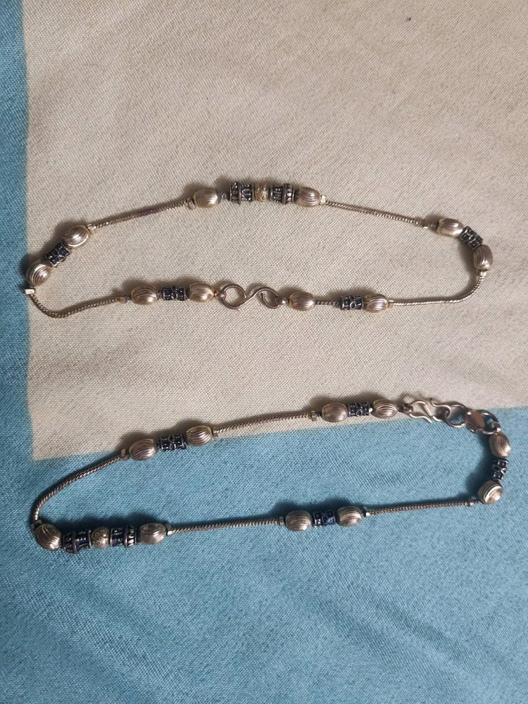 Vintage Silver Tone Anklets