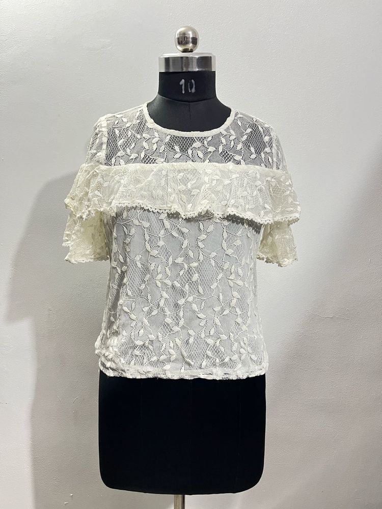 Lace Ruffle Top