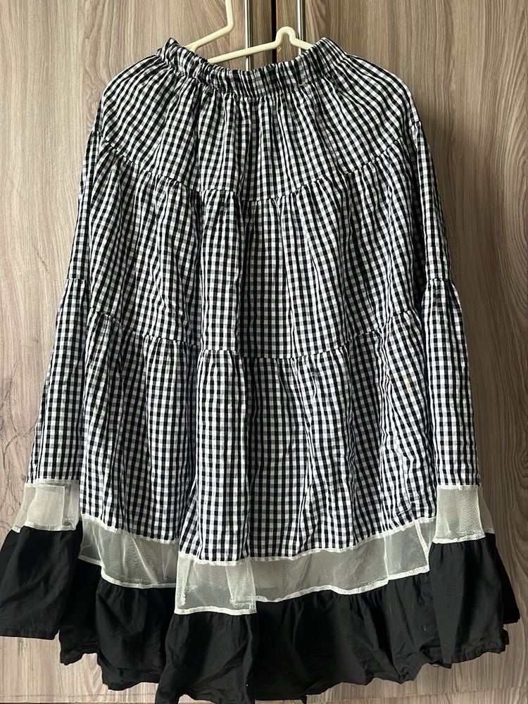 Gingham Long Skirt