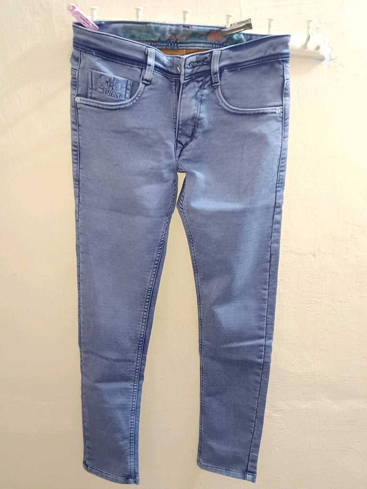 🩵Light Blue Slim Fit Denim Jeans for Men 👖 | Sof