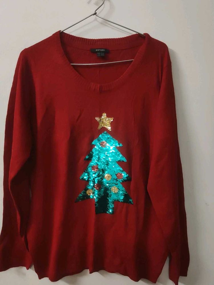 Christmas Tree Sequin Sweater