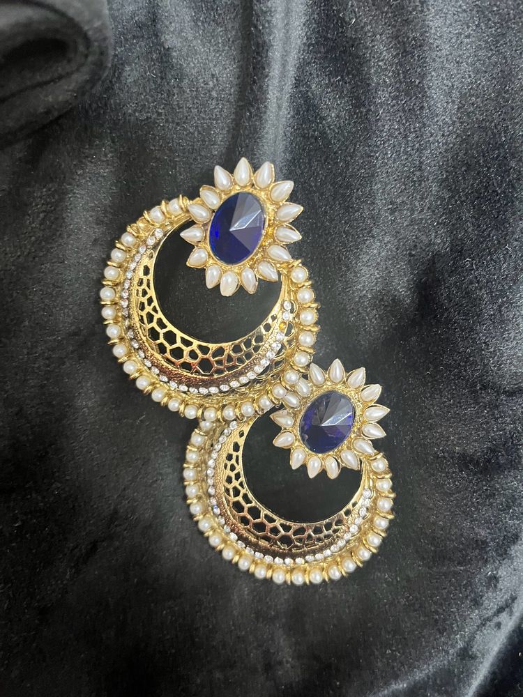 Blue Floral Teardrop Pearl Earrings To Style For u