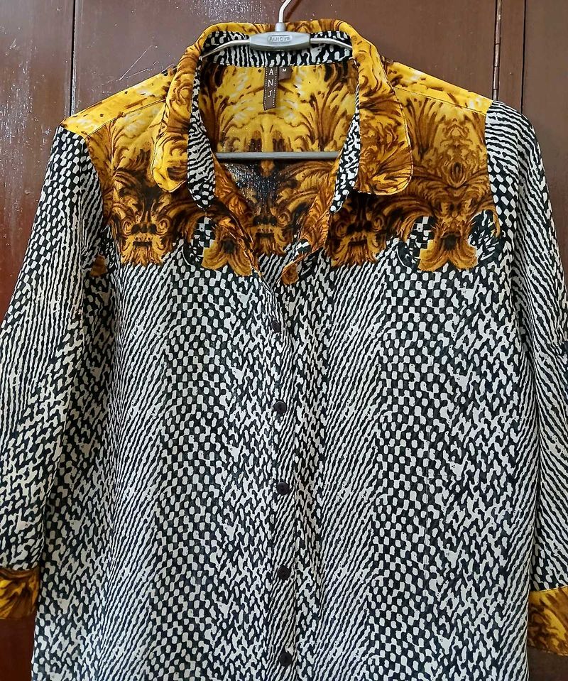 Golden Grey Women Shirt Top