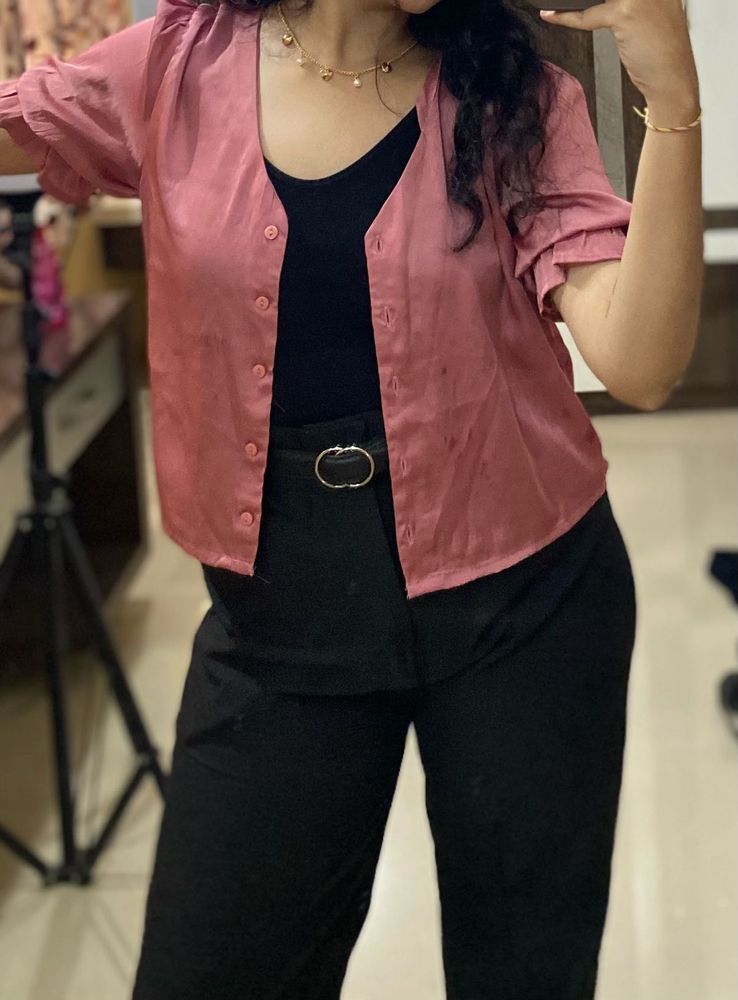 Pink Button-Up Shirt