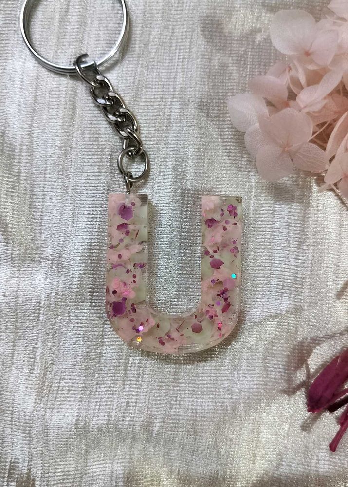 Resin Alphabet Keychain