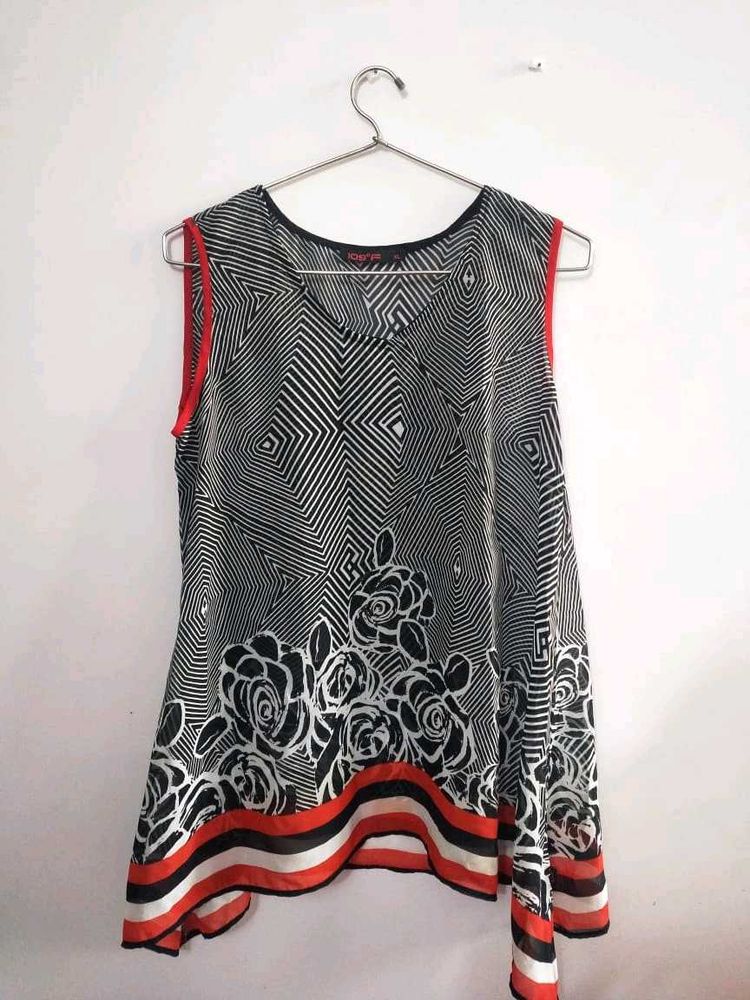 Patterned Sleeveless Top