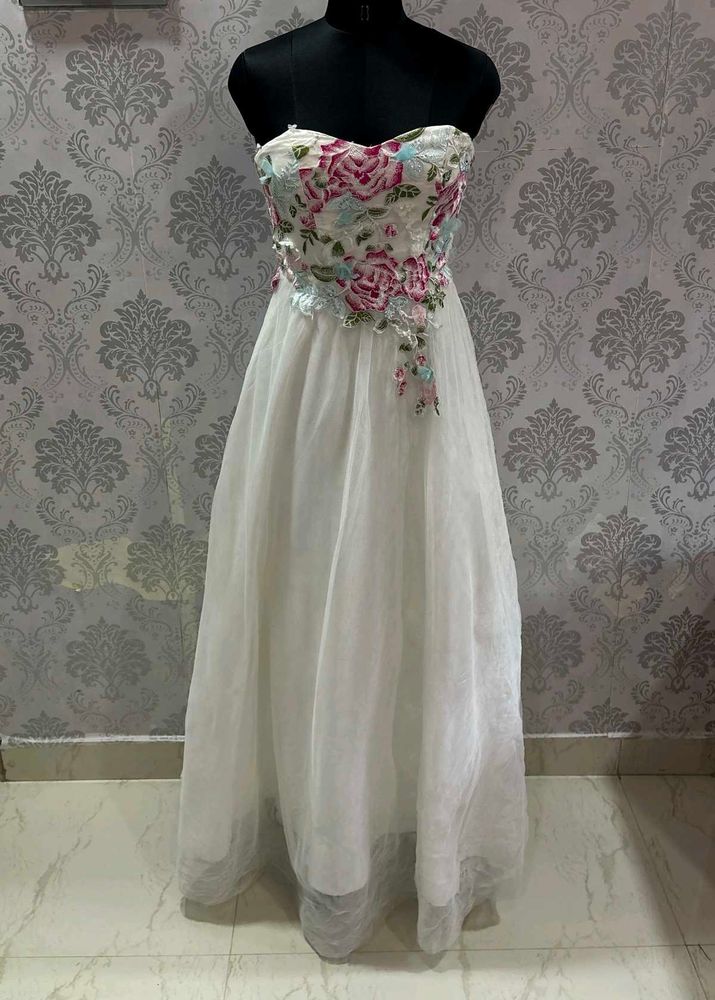 Elegant Floral Corset Gown