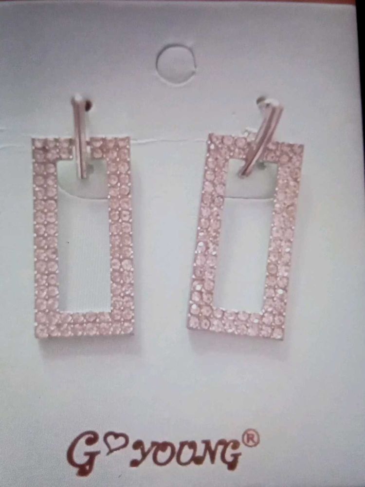 Sparkling Rectangle Earrings