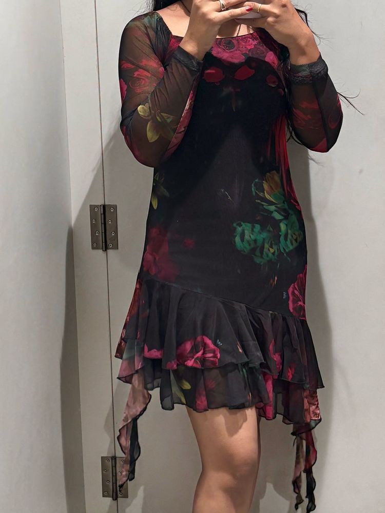 Floral Print Mini Dress