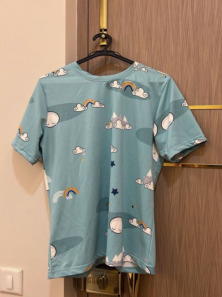 Cute Cloud Print Coord Set