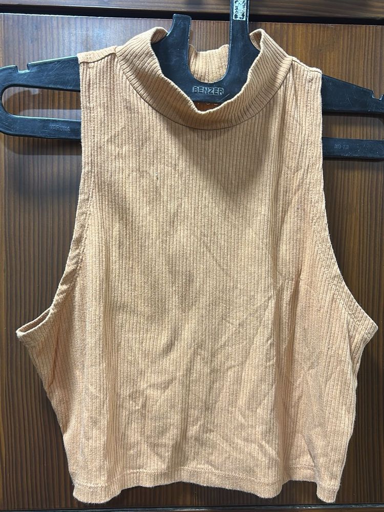 Ribbed Mock Neck Tank Top