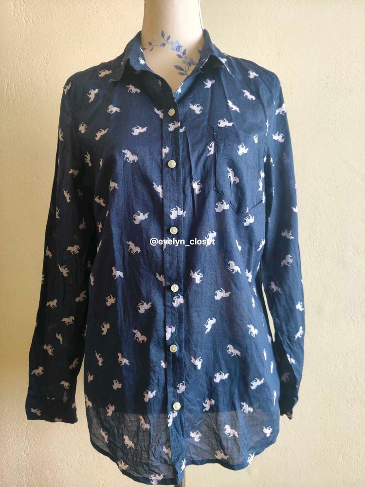 Unicorn Print Button Down