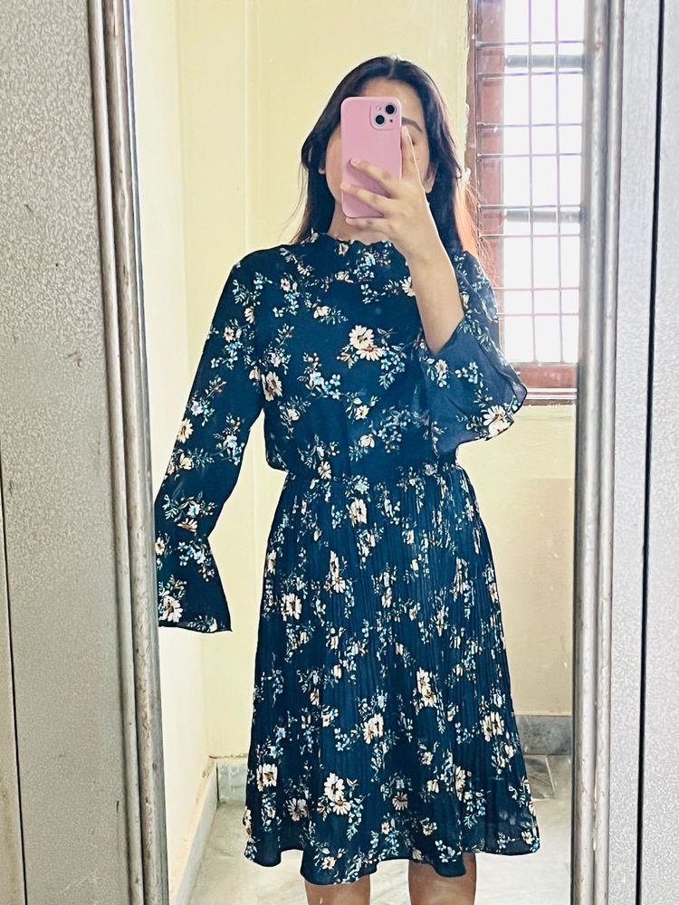 Floral Round Neck Dress