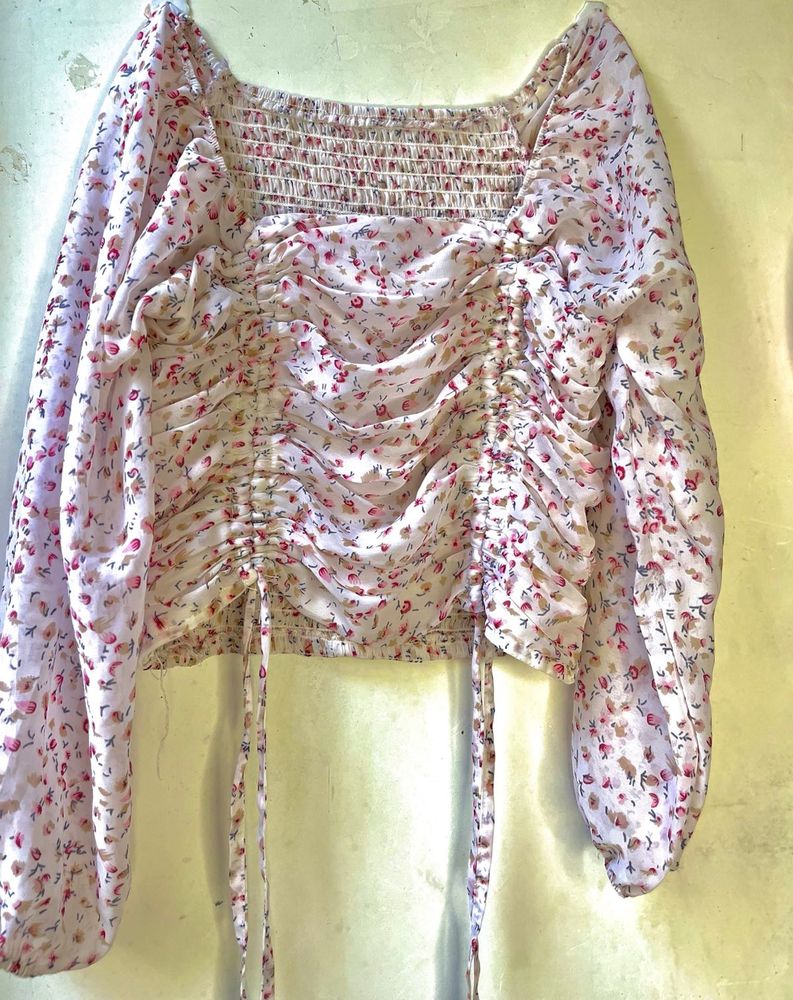 Floral Drawstring Blouse🌸