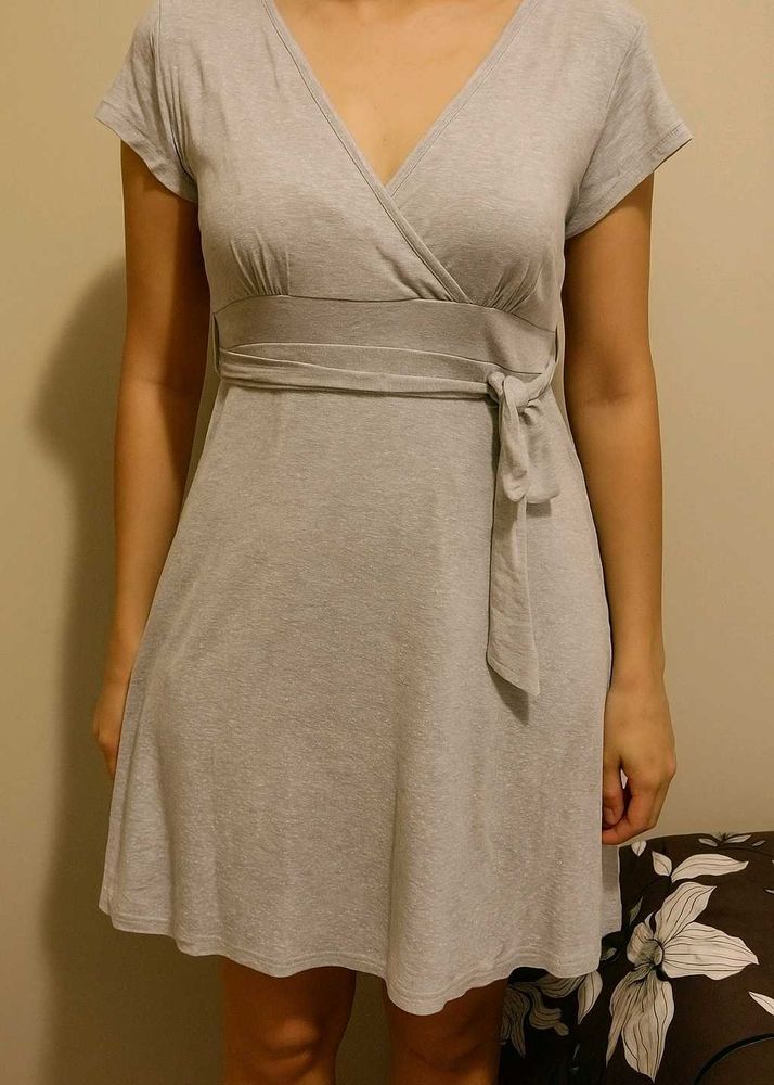Grey Wrap Dress