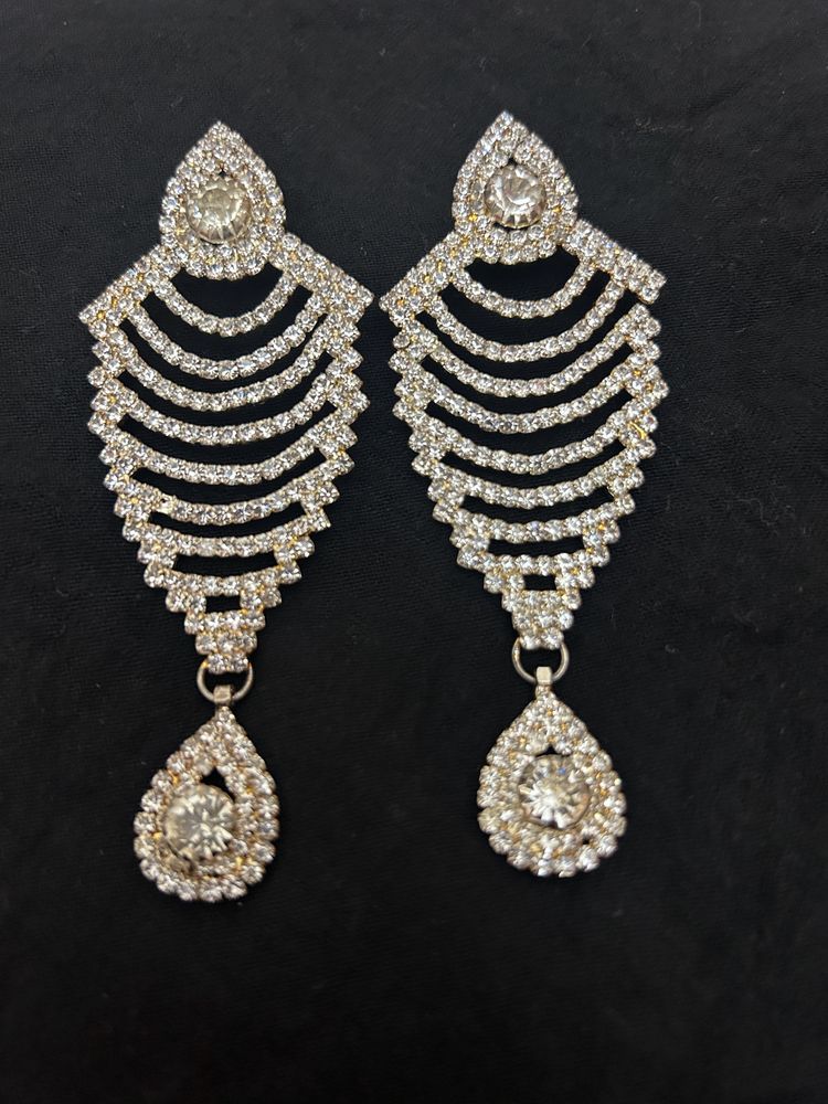 White Stone Party wear Earings