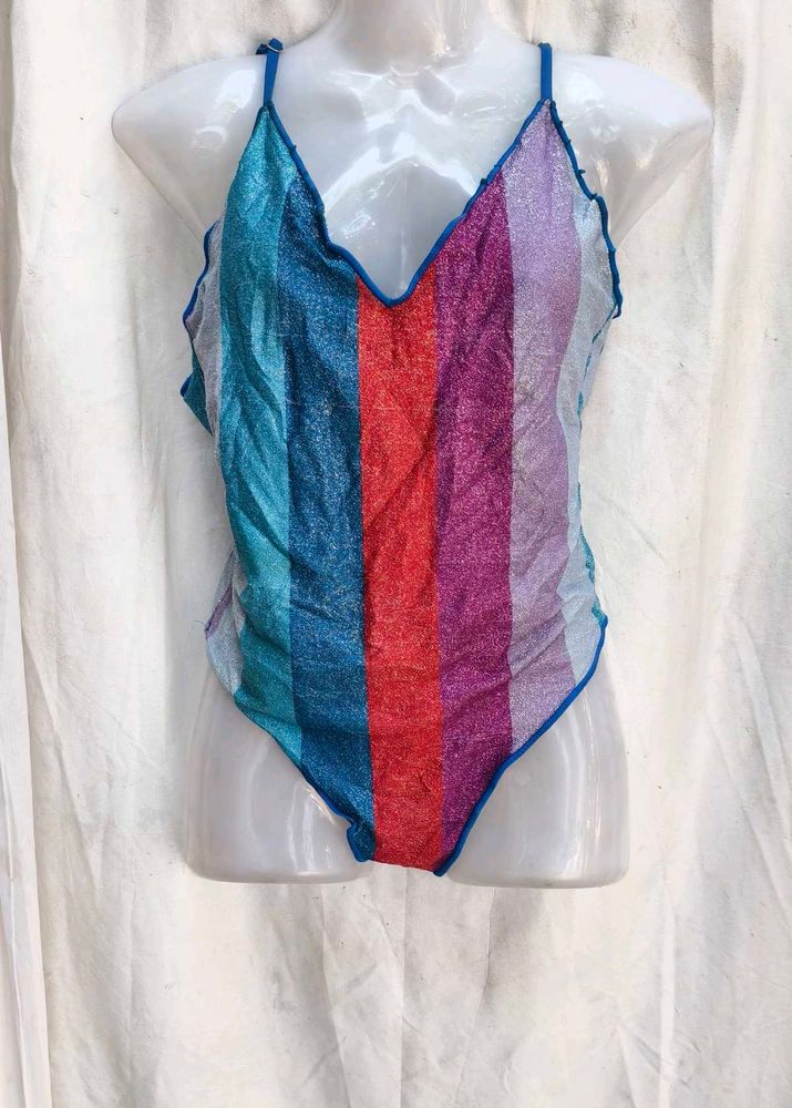 152812. Striped Colorful Swimsuit