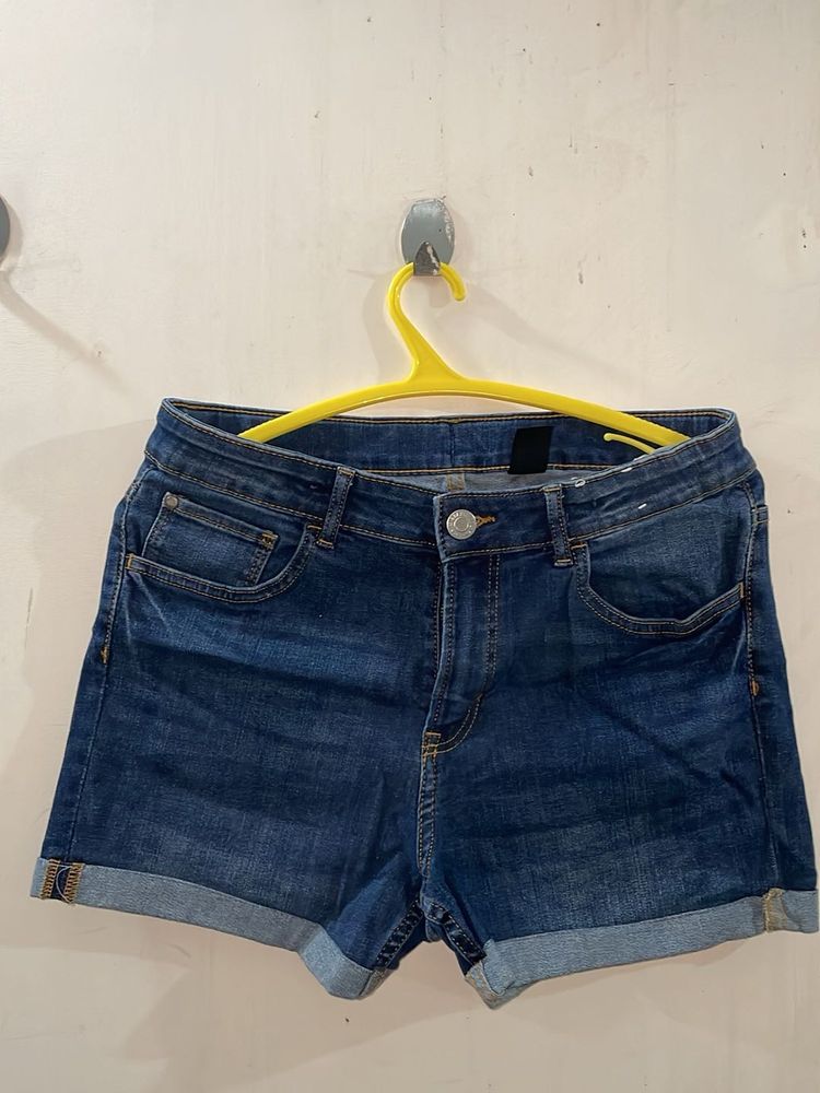 Denim Roll Cuff Shorts
