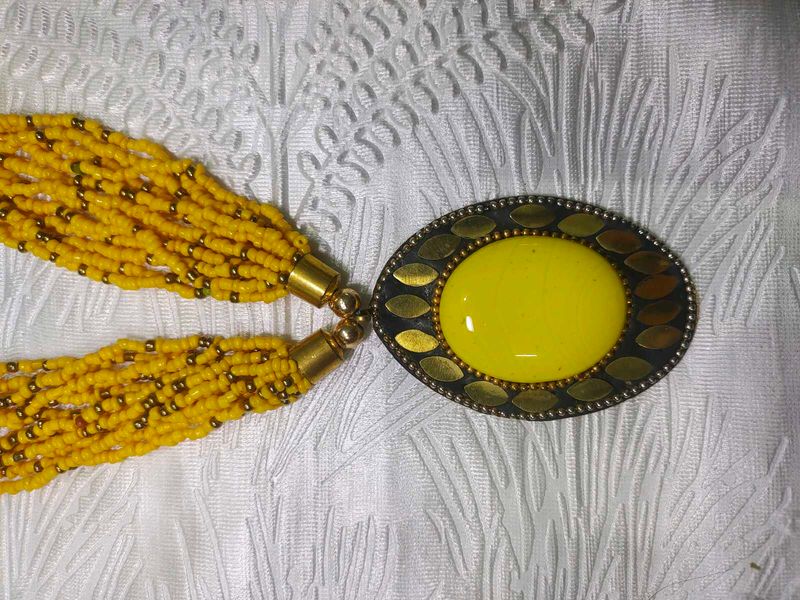 Yellow Beaded Necklace