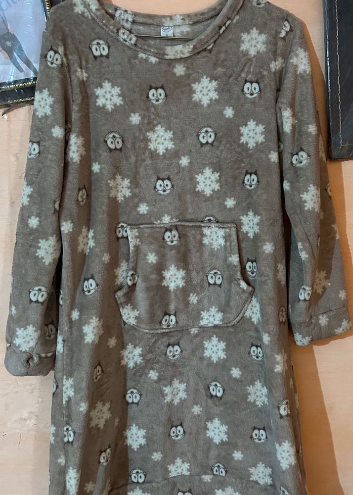 Cute Owl Print Nightdress