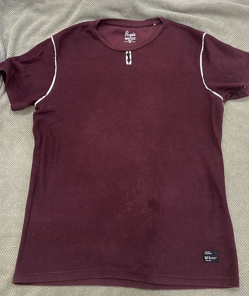 Maroon Henley T-Shirt