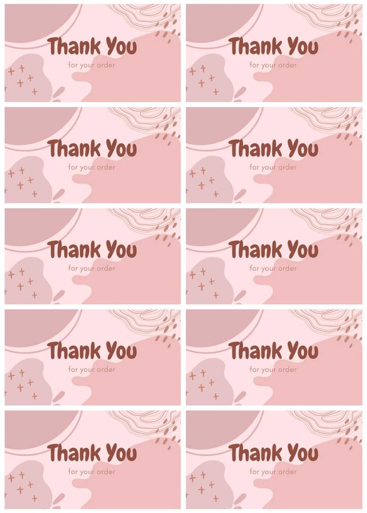 100Thank You Cards Customized