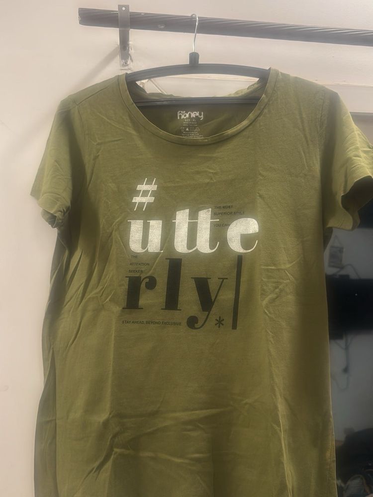 Olive Graphic Print Tee