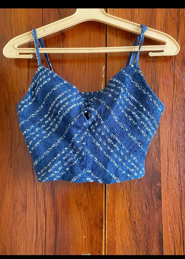 It&#39;s New Blue Crop Top