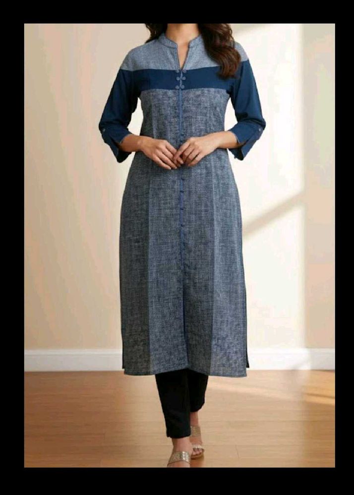 Elegant Blue &amp; Grey Kurta