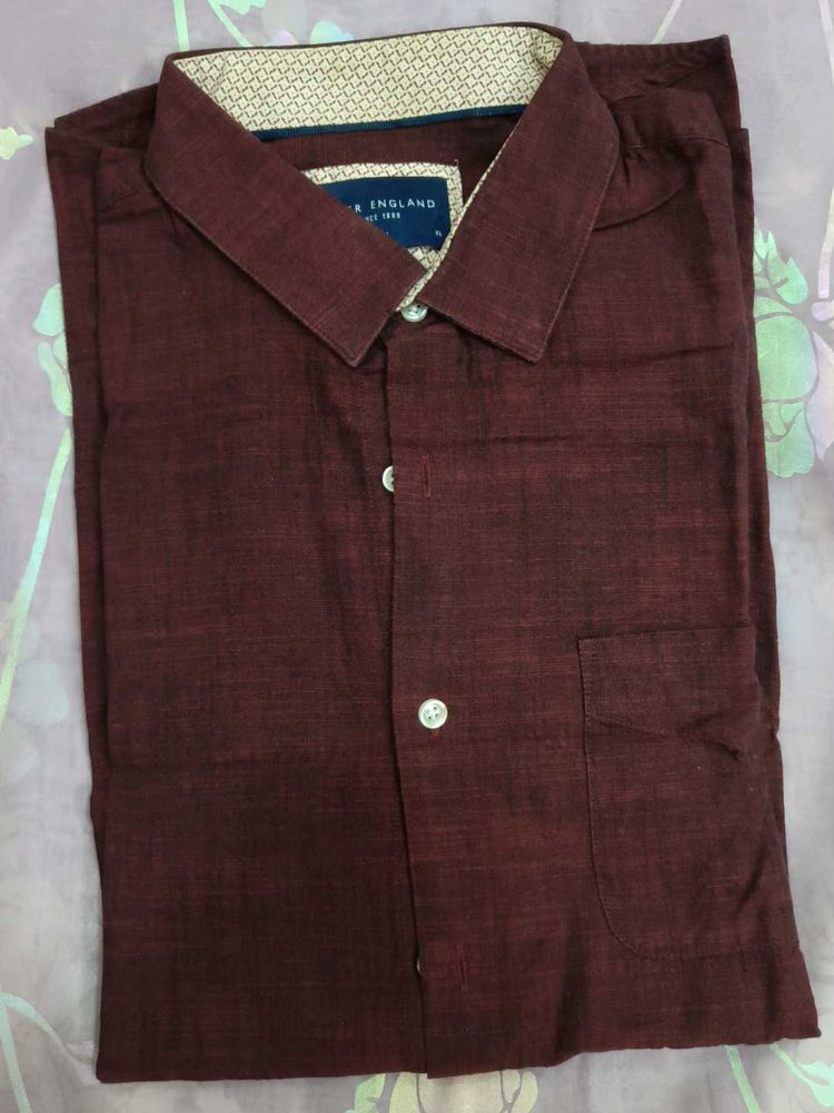 Men&#39;s Maroon Casual Shirt