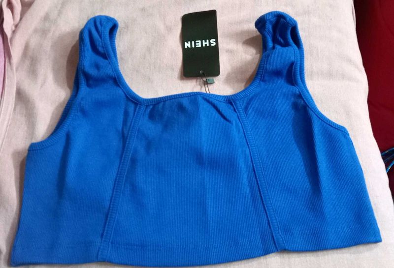 Blue Shein Bra Top