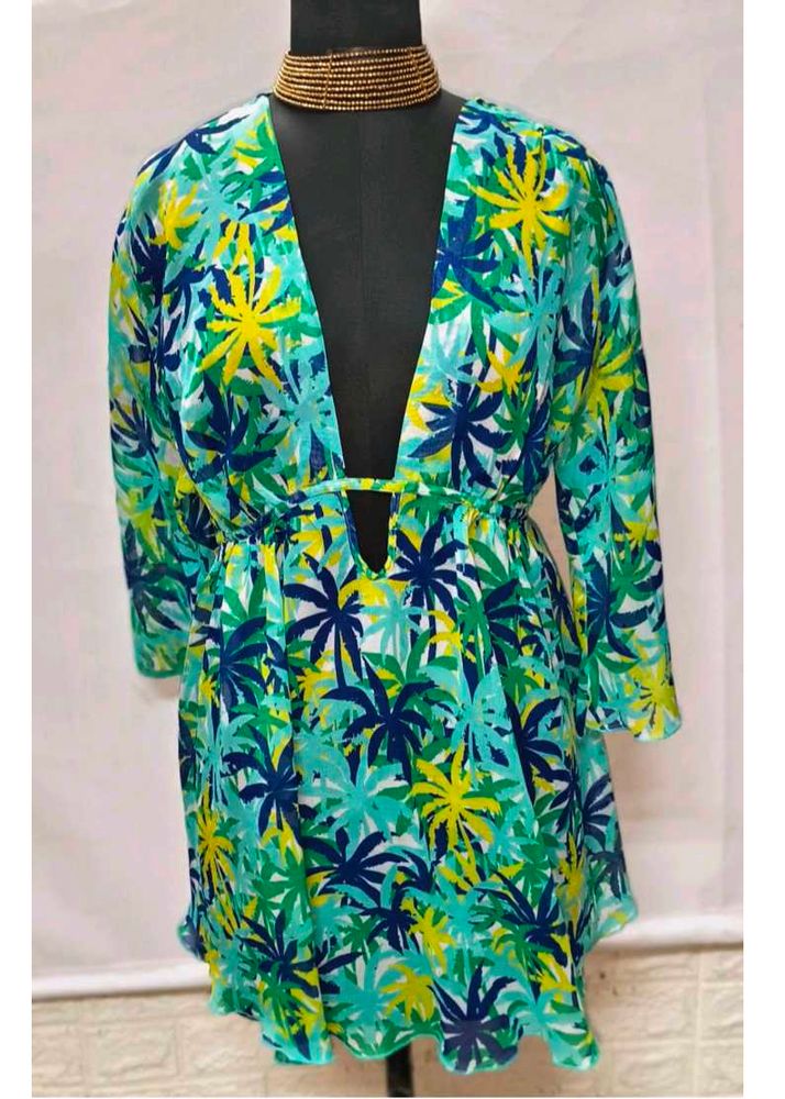 Beach Wear Floral Dress Free Size