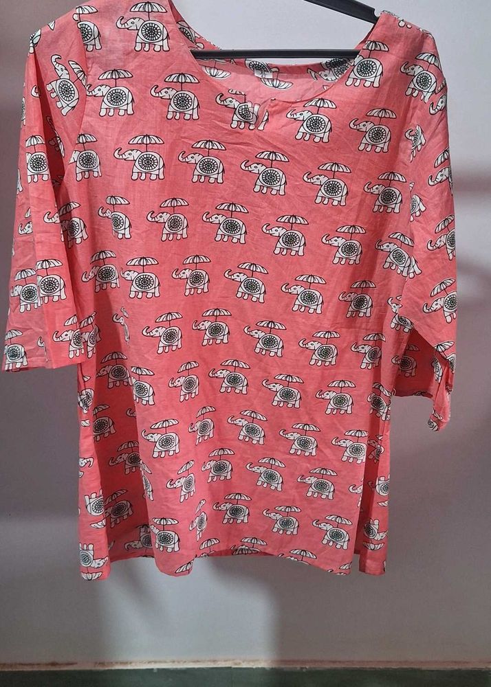 Elephant Print Top